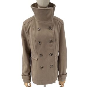 Forever 21 Tan Double Breasted Pea Coat Size Large Women's